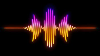 Colorful sound wave representation on a black background