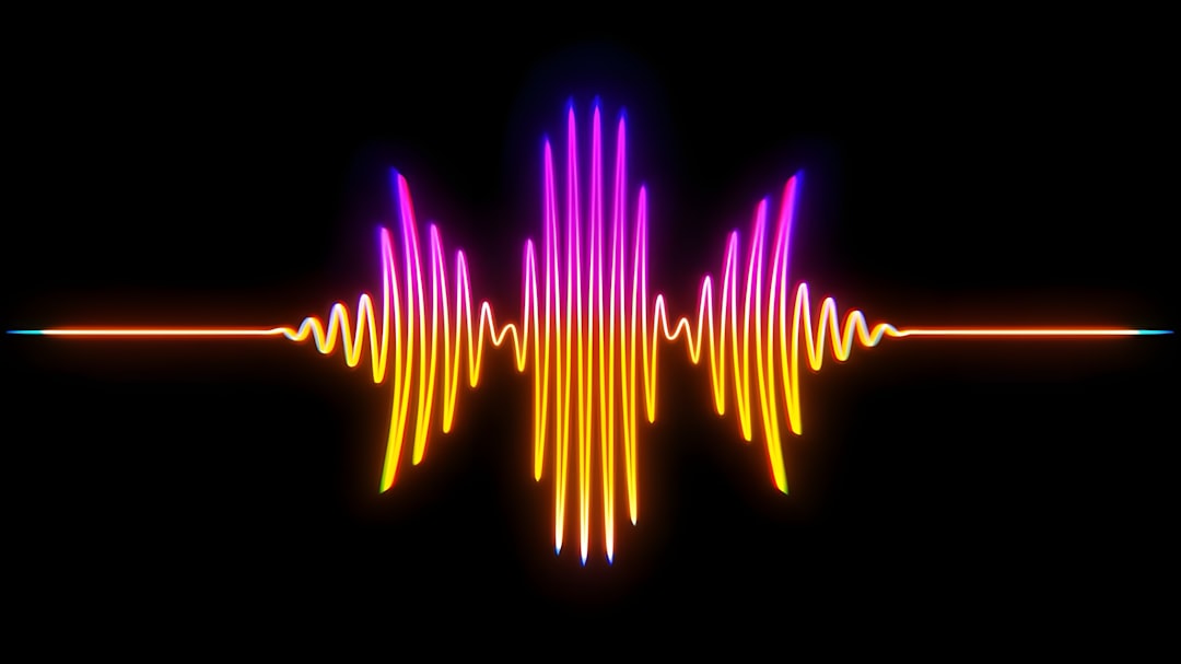 Colorful sound wave representation on a black background